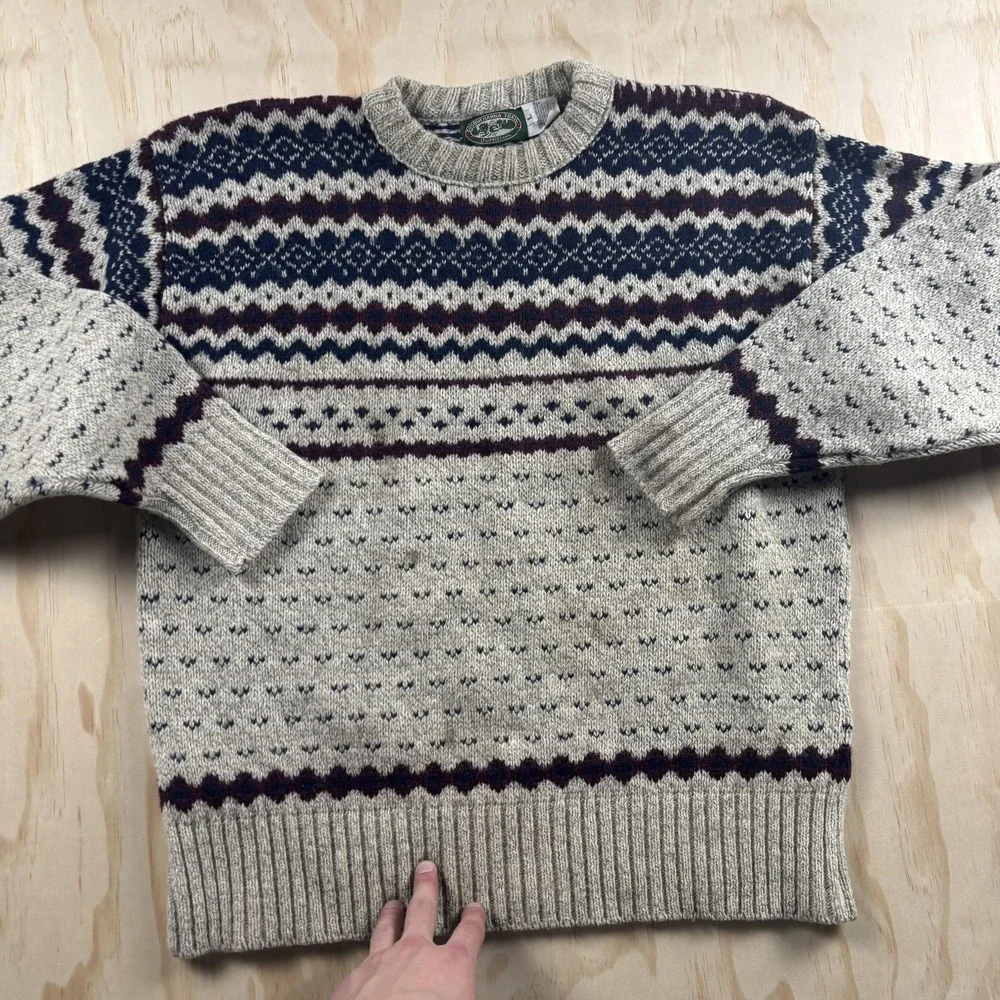 Vintage Susquehanna Trail Outfitters Sweater Mens Large‎ Fair Isle Ski Pullover